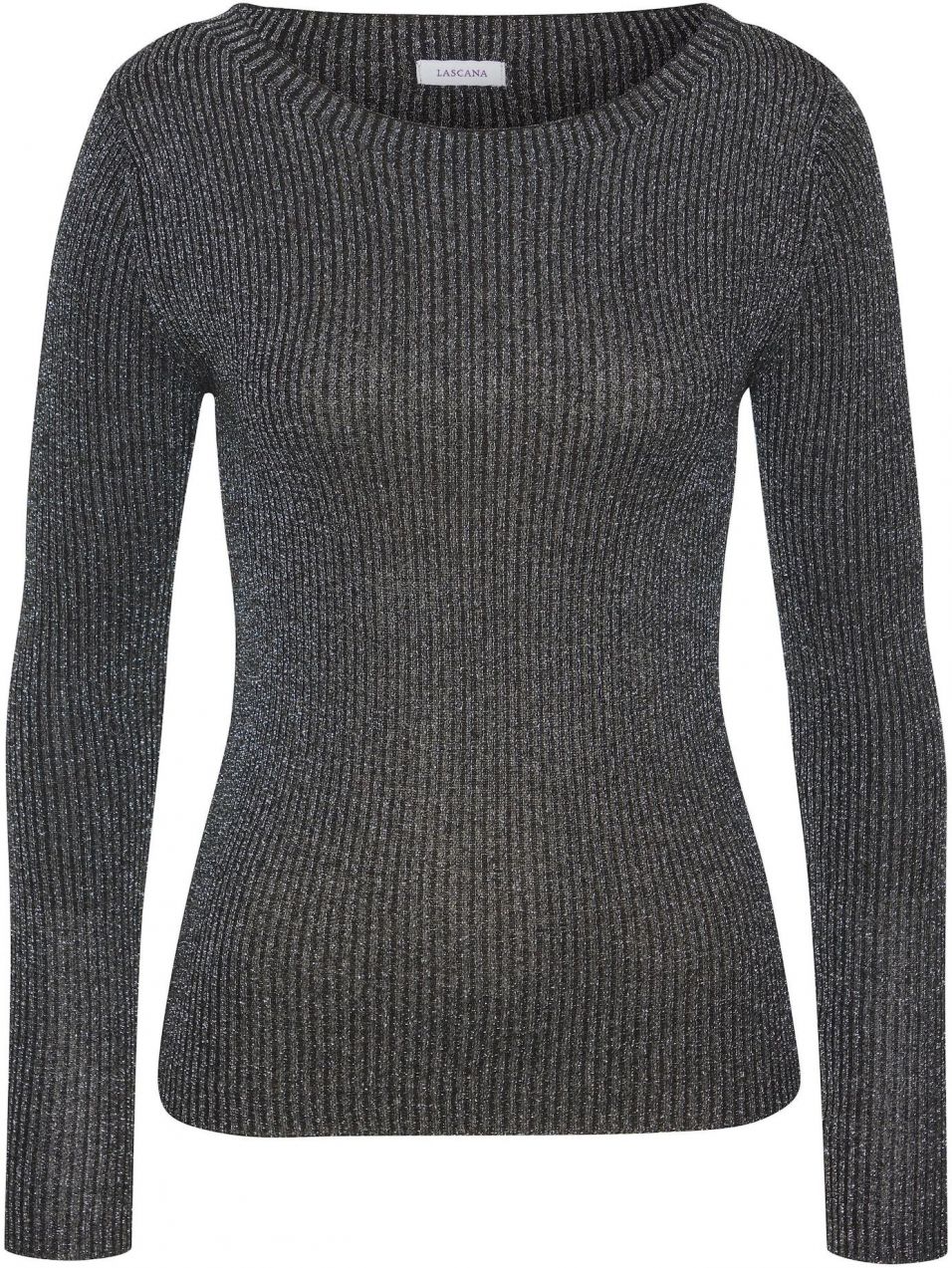 LASCANA Sveter  čierna melírovaná