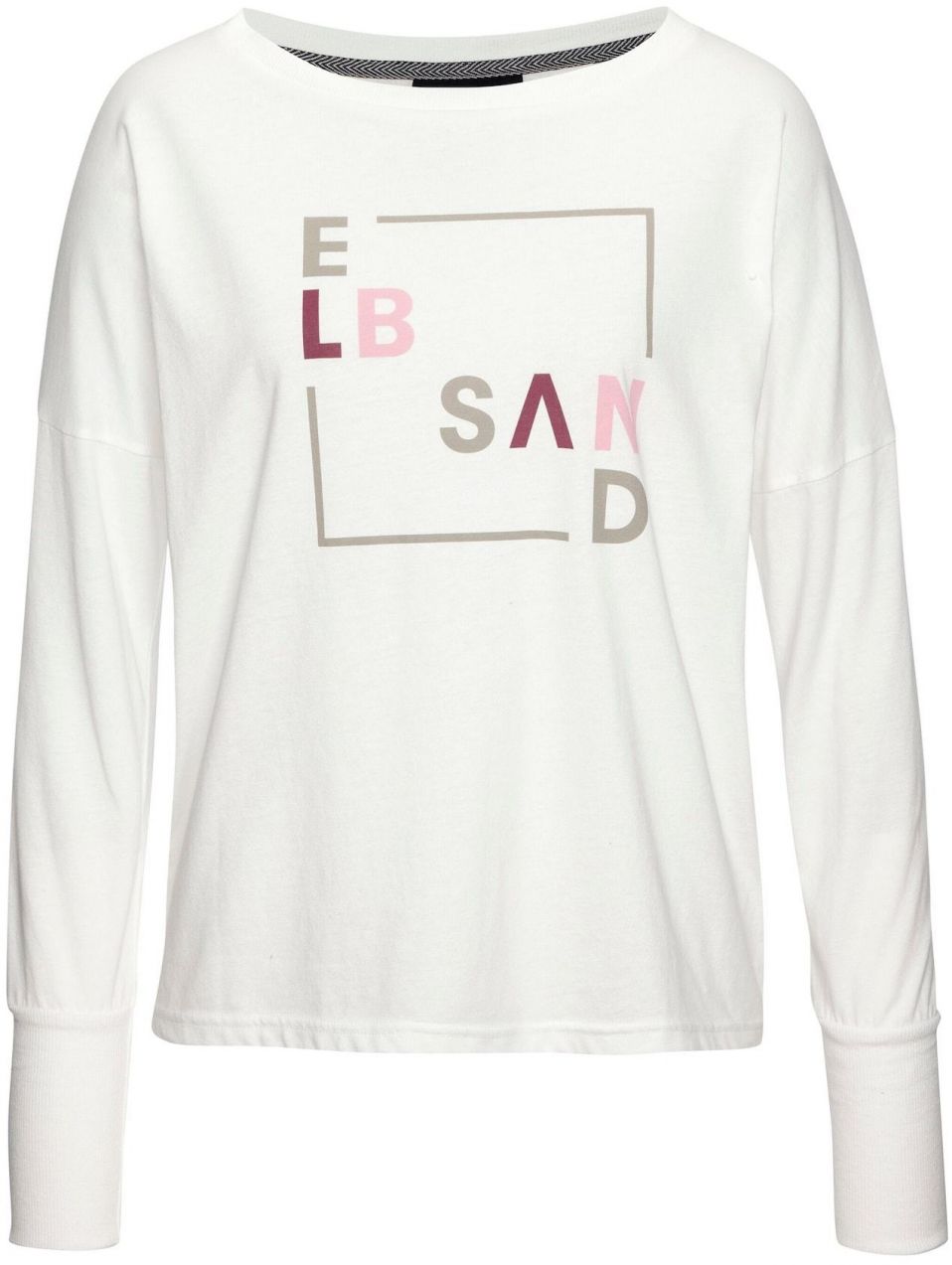 Elbsand Tričko  béžová / tmavočervená / biela