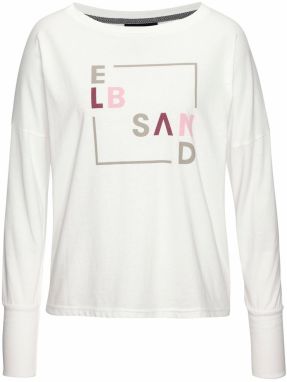 Elbsand Tričko  béžová / tmavočervená / biela