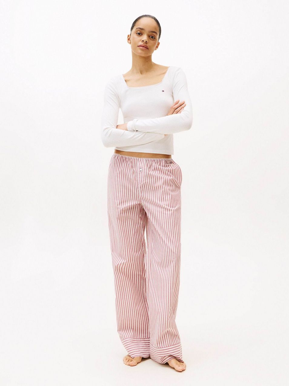 TOMMY HILFIGER Pyžamo 'Essential'  nebielená / červená