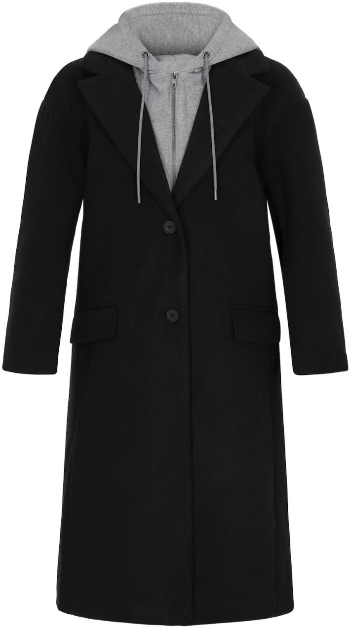 myMo ROCKS Prechodný kabát  sivá melírovaná / čierna