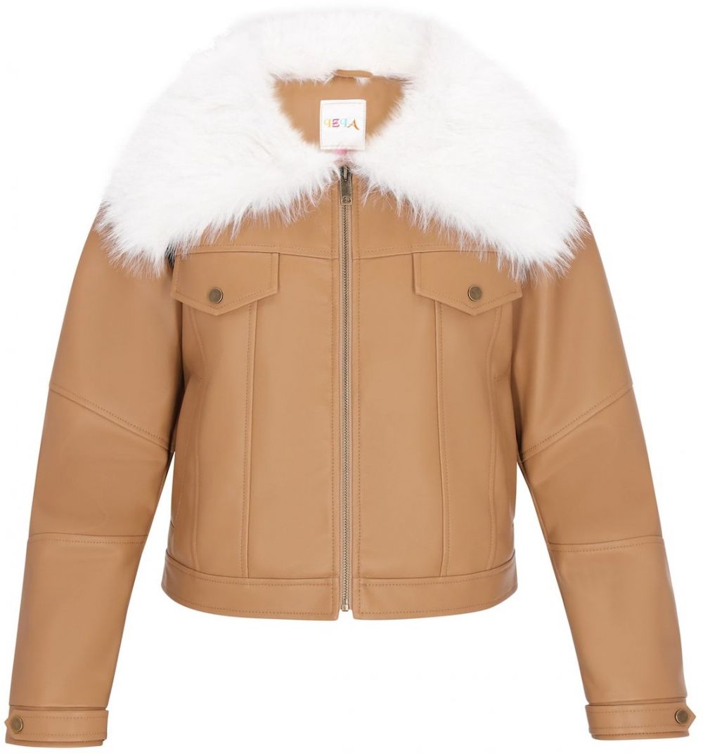 IZIA Zimná bunda 'Fashion Look'  farba ťavej srsti / biela