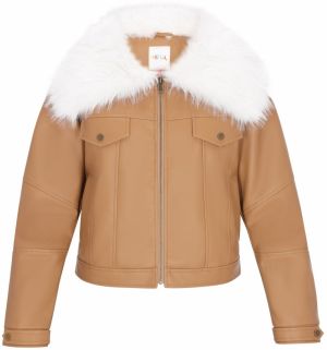 IZIA Zimná bunda 'Fashion Look'  farba ťavej srsti / biela