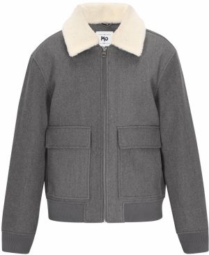 MO Prechodná bunda  krémová / sivá