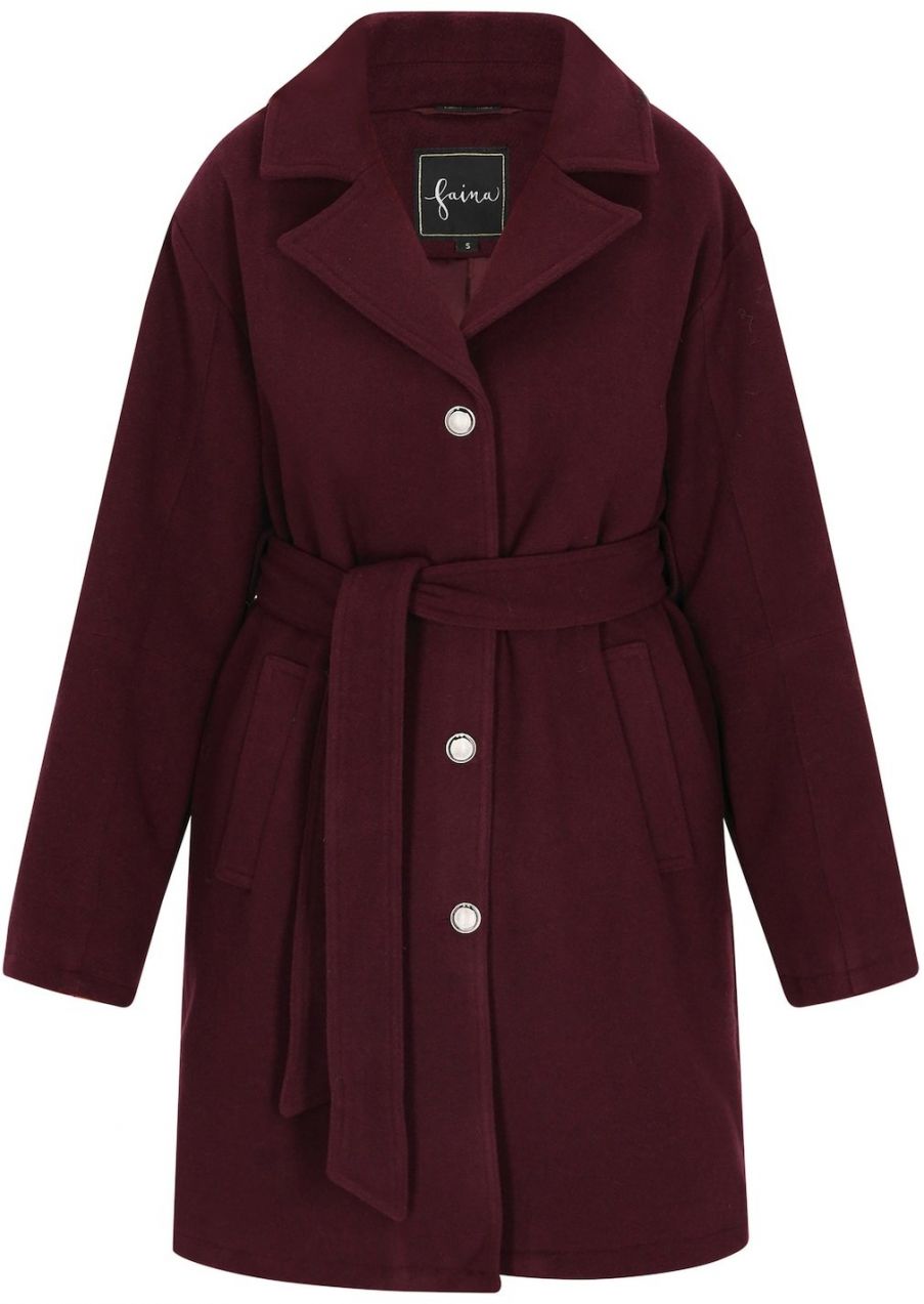 faina Prechodný kabát  burgundská