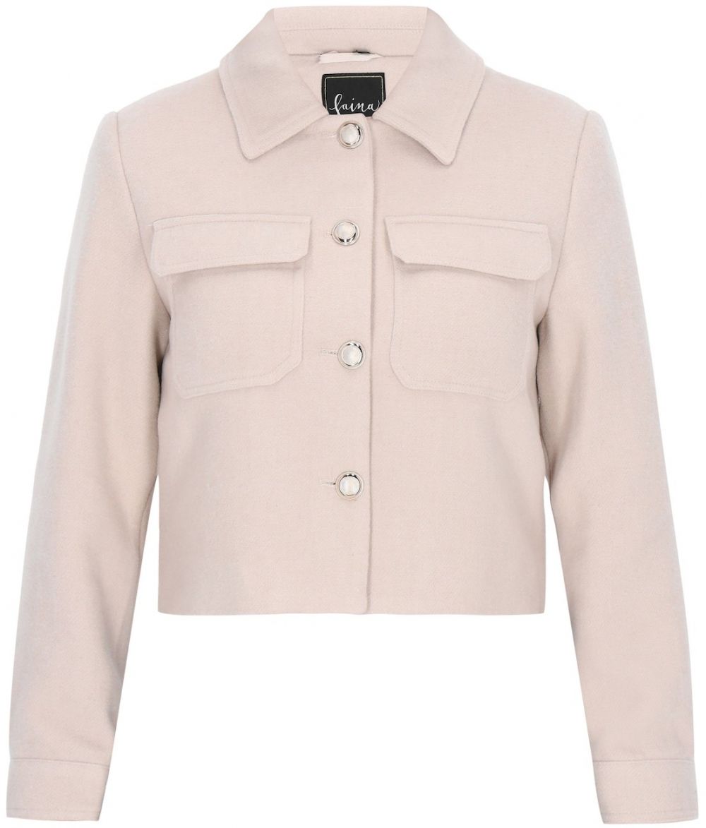 faina Prechodná bunda  šedobiela