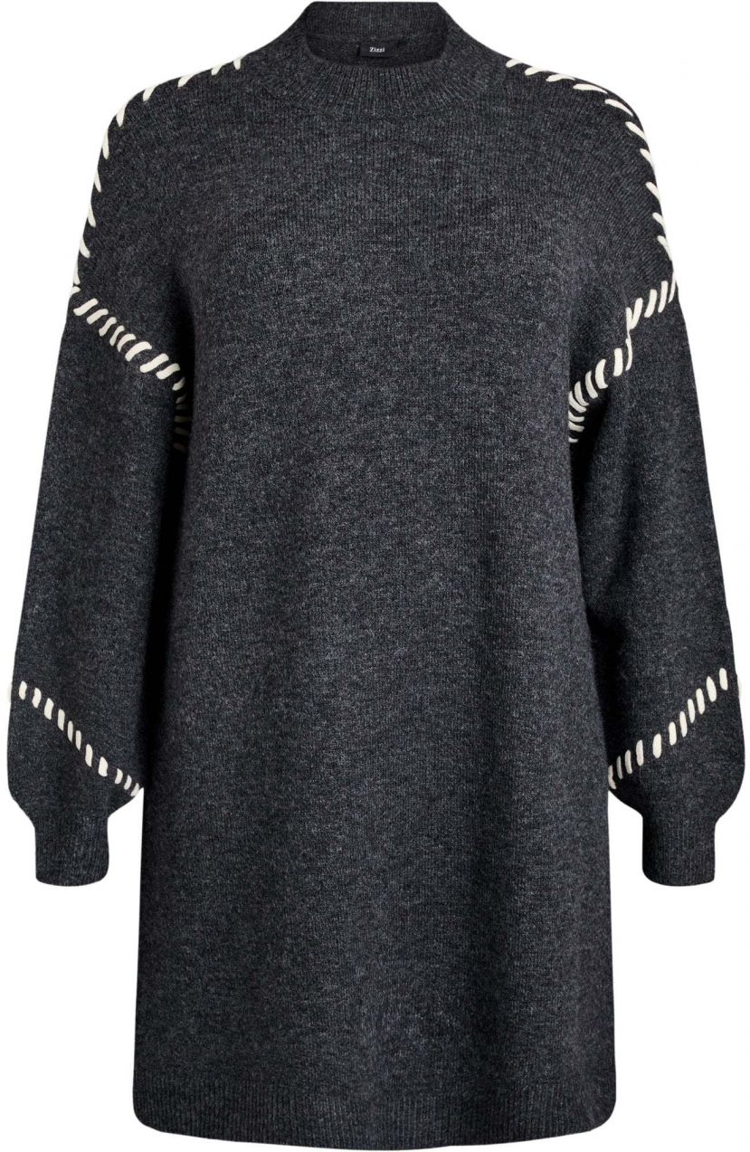 Zizzi Pletené šaty 'Mlea'  béžová / tmavosivá