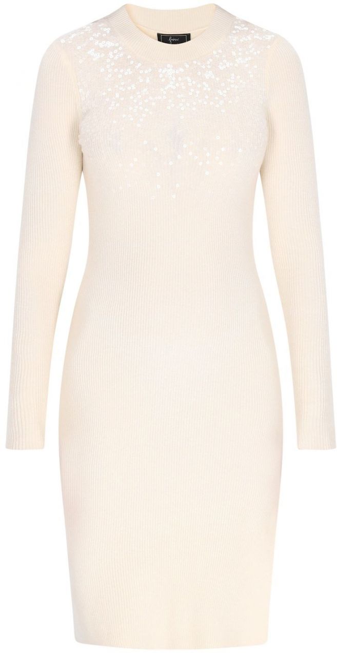 faina Pletené šaty  šedobiela