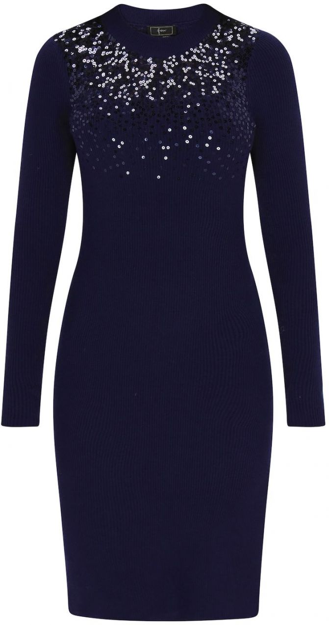 faina Pletené šaty  námornícka modrá