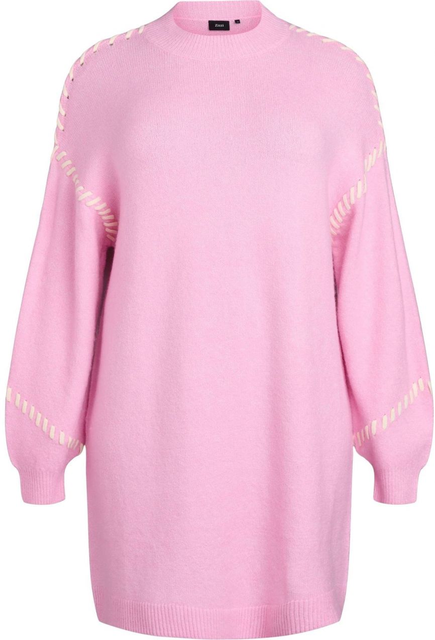 Zizzi Pletené šaty 'Mlea'  krémová / ružová