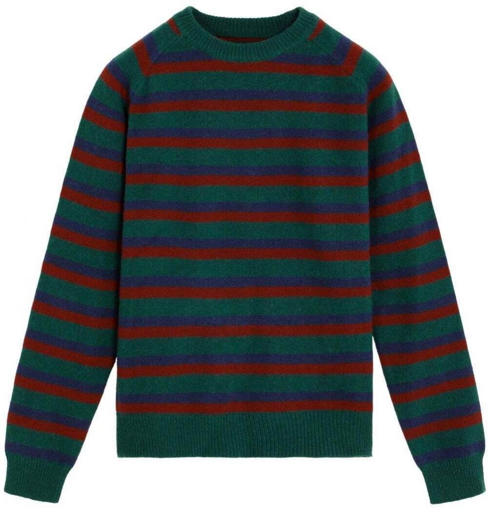Scalpers Sveter 'Arnol'  modrá / tmavozelená / červená