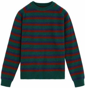Scalpers Sveter 'Arnol'  modrá / tmavozelená / červená