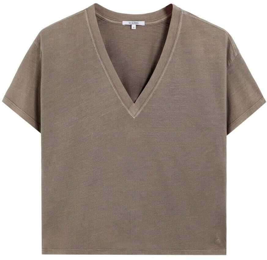 Scalpers Tričko ' Skullv'  tmavošedá