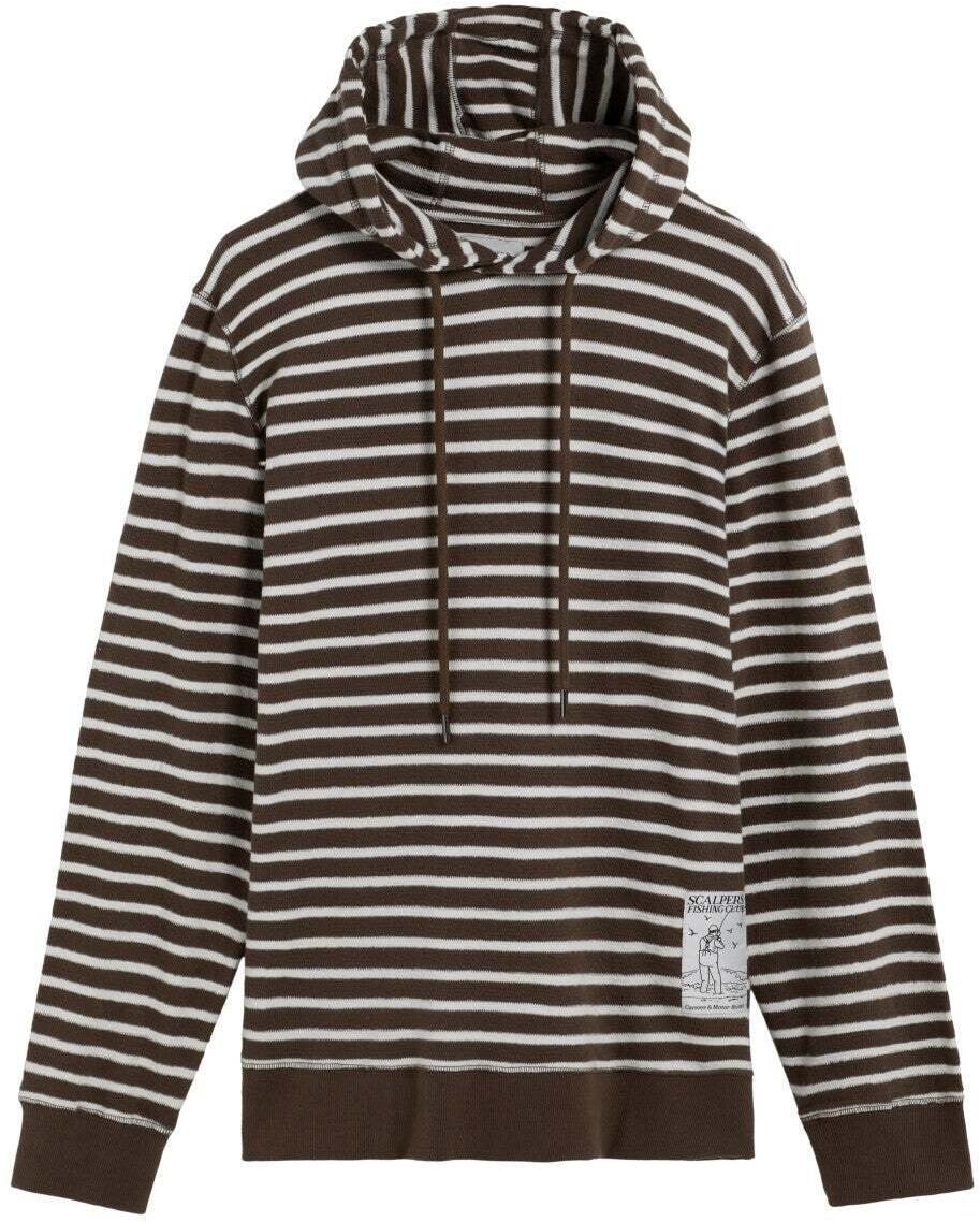 Scalpers Mikina  hnedá / biela