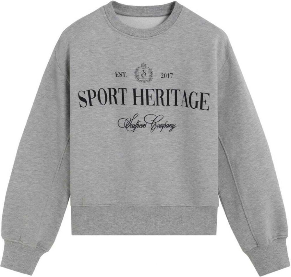 Scalpers Mikina 'Embcollege'  sivá melírovaná / čierna