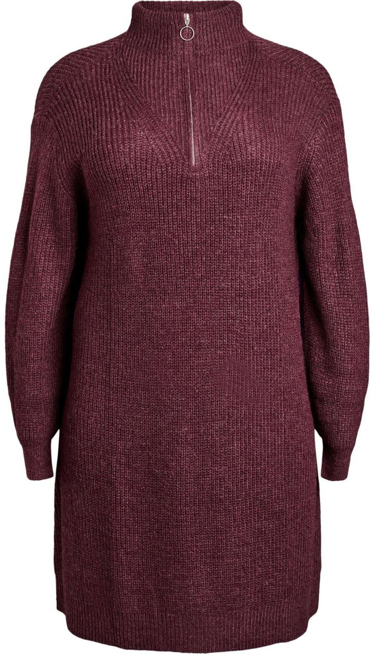 Zizzi Pletené šaty 'Fllola'  vínovo červená