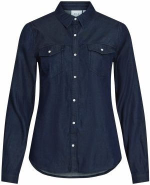 VILA Blúzka 'VIBISTA'  tmavomodrá