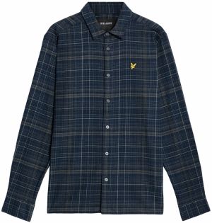 Lyle & Scott Košeľa  tmavomodrá / zelená / šedobiela