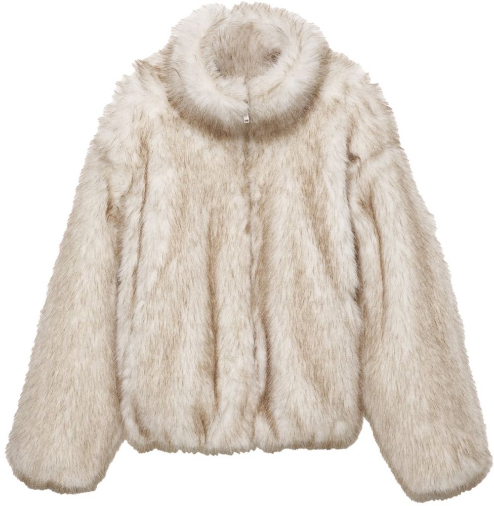 Pull&Bear Zimná bunda  nebielená / béžová melírovaná