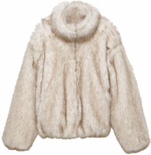 Pull&Bear Zimná bunda  nebielená / béžová melírovaná