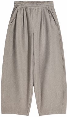 Bershka Plisované nohavice  piesková