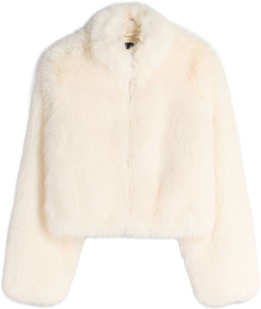 Bershka Prechodná bunda  šedobiela