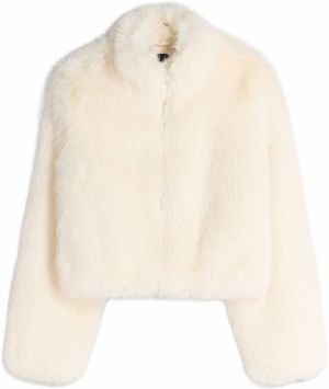 Bershka Prechodná bunda  šedobiela