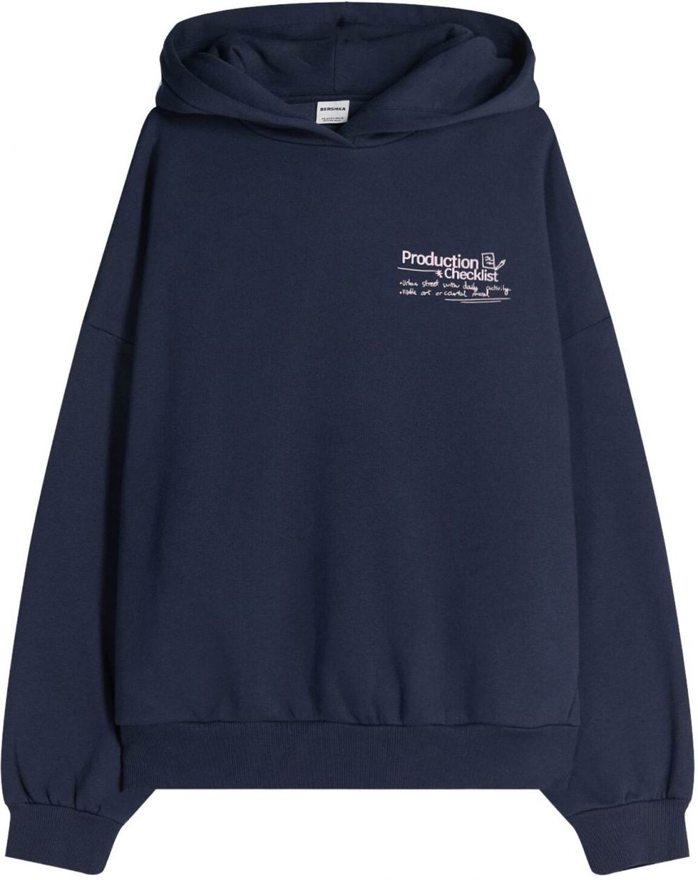 Bershka Mikina  námornícka modrá / orgovánová / biela