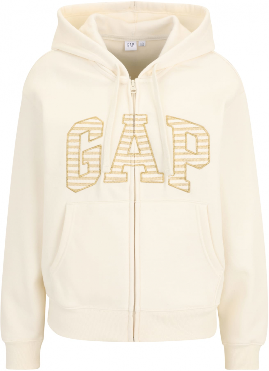 Gap Petite Tepláková bunda 'HERITAGE'  zlatá / biela ako vlna