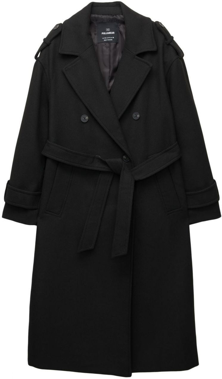 Pull&Bear Prechodný kabát  čierna