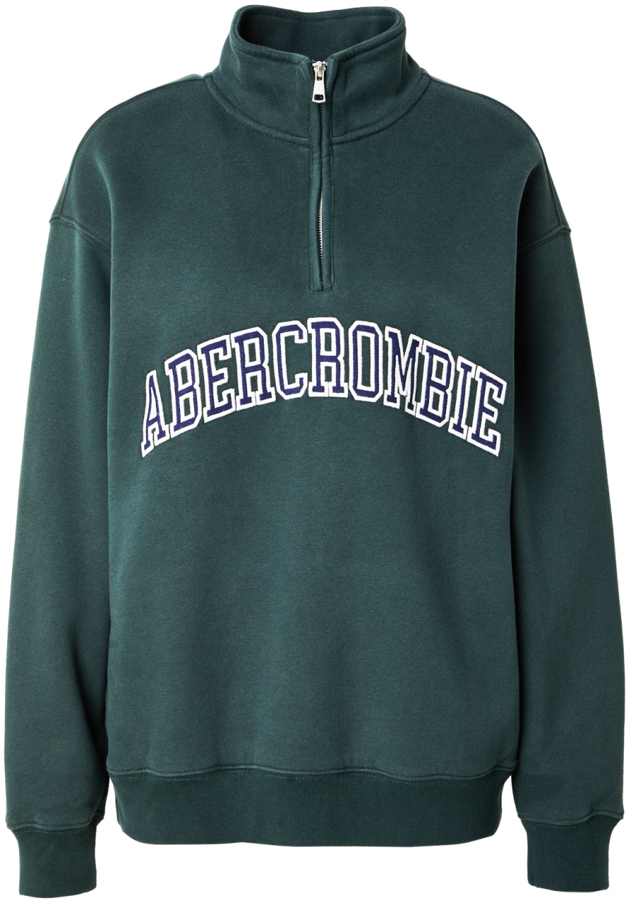 Abercrombie & Fitch Mikina  námornícka modrá / tmavozelená / biela