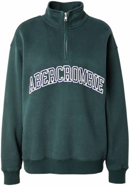 Abercrombie & Fitch Mikina  námornícka modrá / tmavozelená / biela