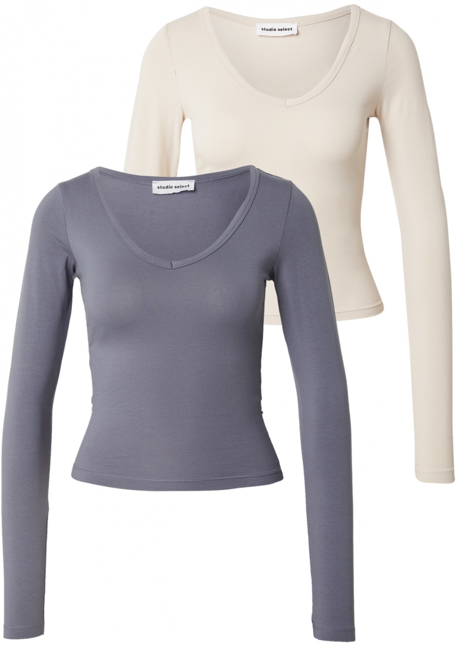 studioselect Tričko 'Bianca'  béžová / tmavosivá