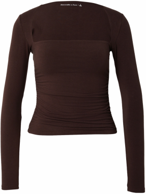 Abercrombie & Fitch Tričko  tmavohnedá