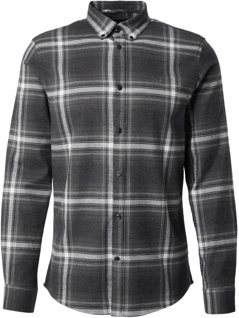 Lindbergh Košeľa  antracitová / kaki / biela