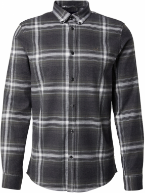 Lindbergh Košeľa  antracitová / kaki / biela