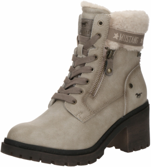 MUSTANG Šnurovacie členkové čižmy 'Leila'  tmavobéžová