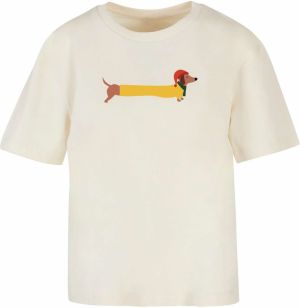 Merchcode Tričko 'Christmas Dog'  piesková / hnedá / zlatá žltá / zelená