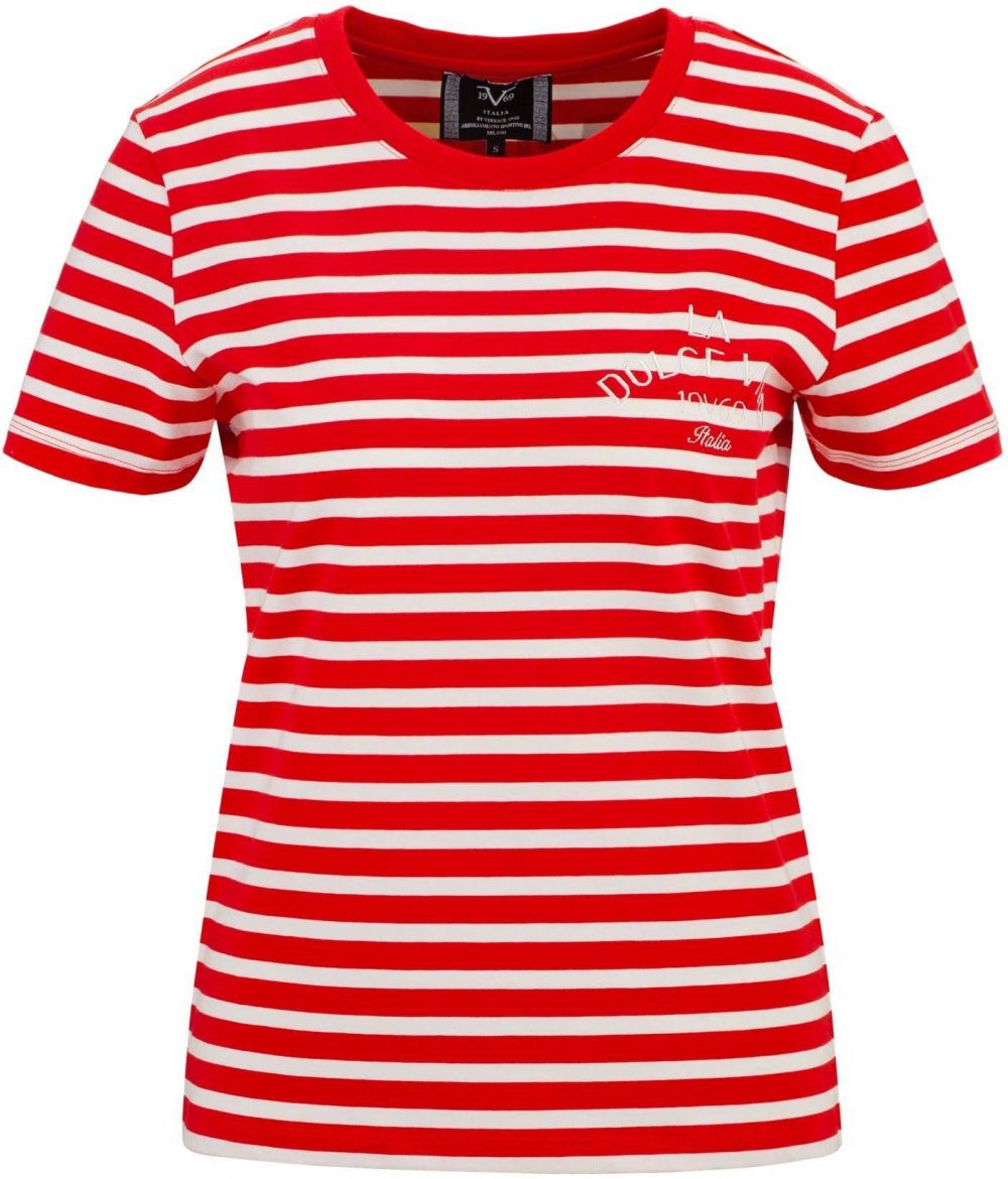 19V69 ITALIA Tričko 'Bella Marina'  zlatá žltá / červená / vínovo červená / biela