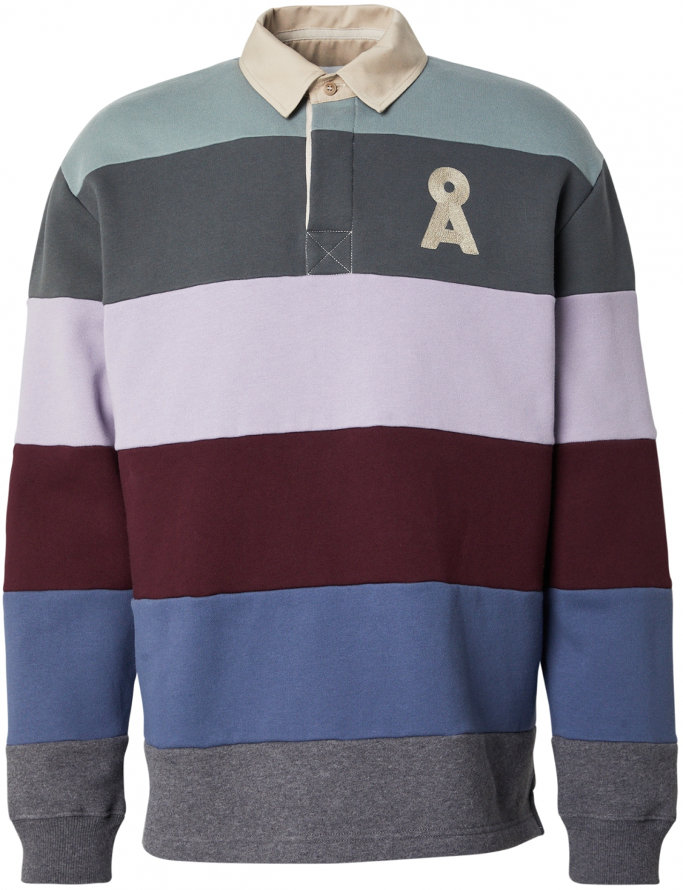 ARMEDANGELS Mikina 'AADRU'  béžová / nefritová / orgovánová / farba lesného ovocia