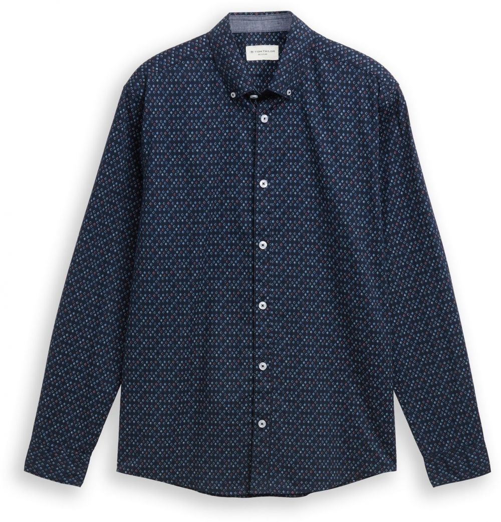 TOM TAILOR Košeľa  námornícka modrá / svetlomodrá / červená