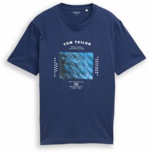 TOM TAILOR Tričko  azúrová / enciánová / čierna / biela