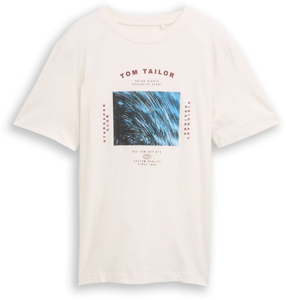 TOM TAILOR Tričko  petrolejová / čierna / biela