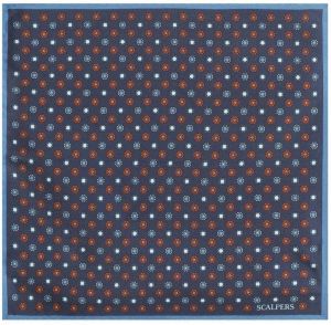 Scalpers Šatka 'Caleido'  námornícka modrá / pastelovo modrá / koňaková