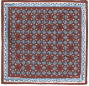 Scalpers Šatka 'Skull'  modrá / burgundská / biela