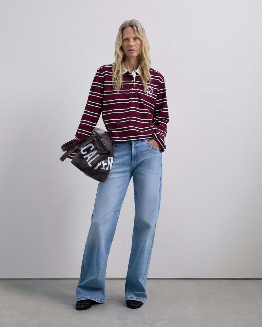 Scalpers Tričko  burgundská / biela