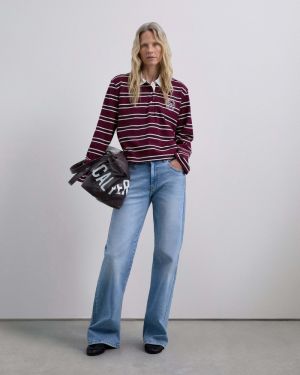 Scalpers Tričko  burgundská / biela