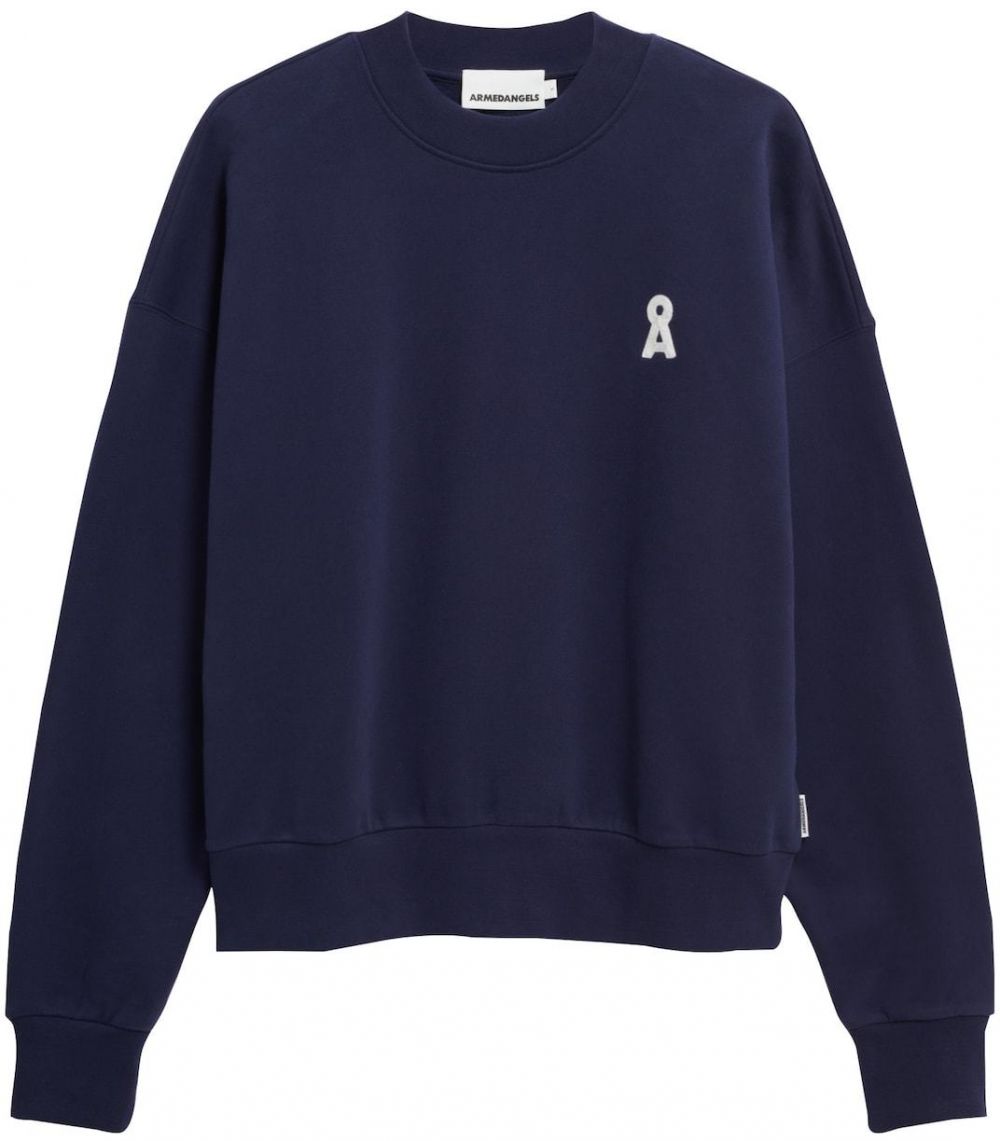 ARMEDANGELS Mikina 'ALIZAA'  tmavomodrá / biela