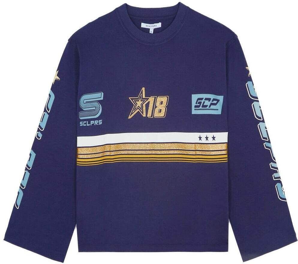 Scalpers Tričko 'Scracing'  modrá / indigo / žltá / biela