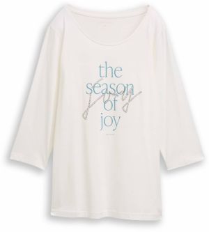 Tom Tailor Women + Tričko  svetlomodrá / čierna / biela